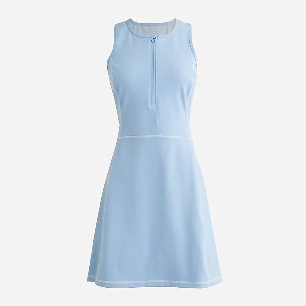 New J Crew CloudStretch half-zip sports athletic travel dress Blue Mist XL